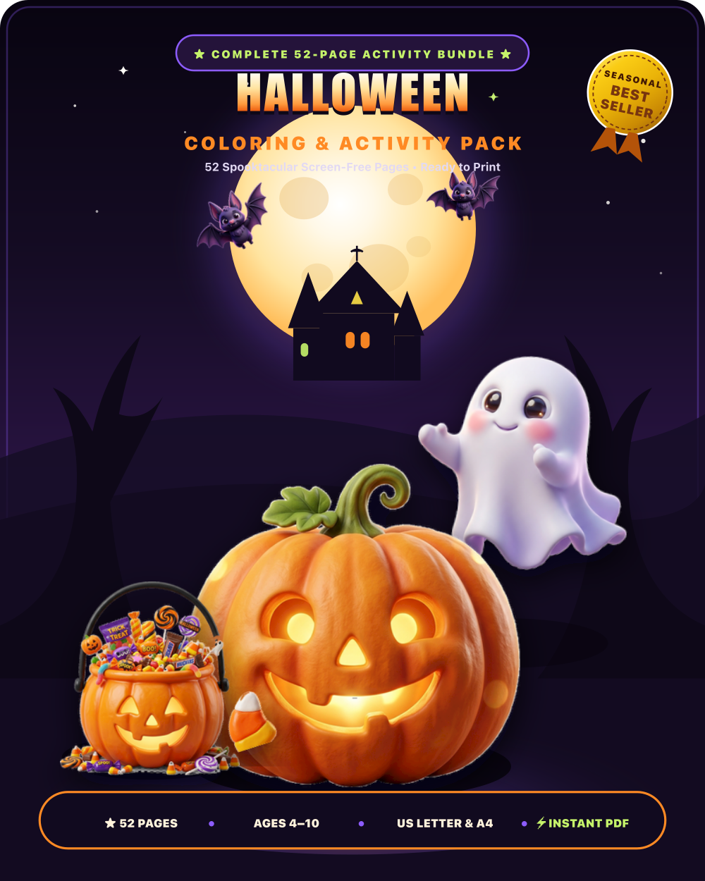 Halloween Coloring & Activity Pack