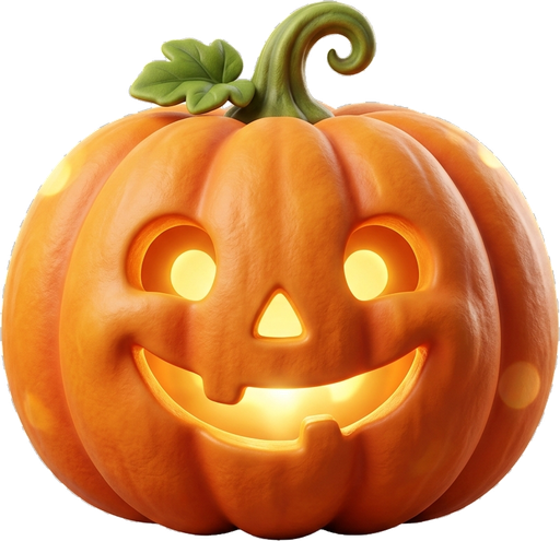 Glowing 3D Jack-o'-Lantern